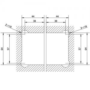 Square Adjustable Shower Hinge