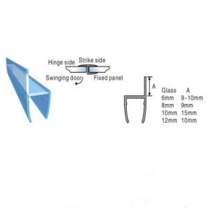 Shower Transparent PVC Profile/Shower Door Seal/ Anti-aging PVC Rubber Waterproof Glass Edge Strip for fan-shaped Glass Door